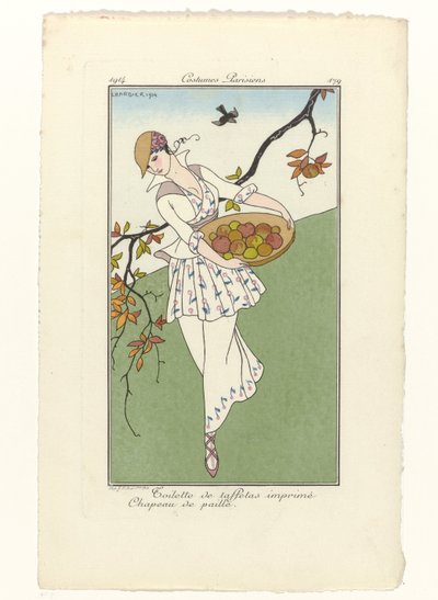 Journal des Dames et des Modes, Costumes Parisiens, 1914, nº 179: Banheiros em tafetá (...) de George Barbier