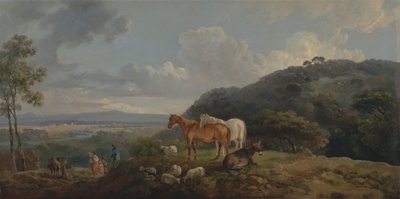 Bom dia: Paisagem com Éguas e Ovelhas de George Barret