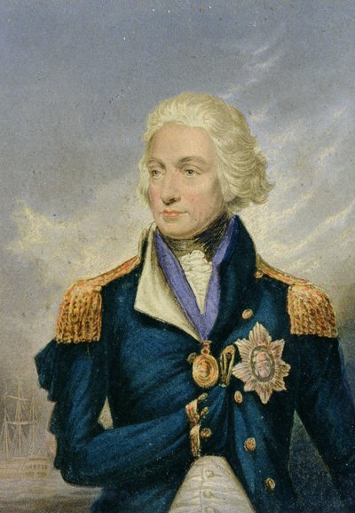 Horatio, Visconde Nelson (1758-1805) (impressão colorida) de George Baxter