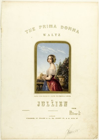 A Noiva, capa da Valsa Prima Donna partituras de George Baxter