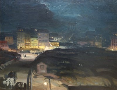 Aproximação à Ponte à Noite de George Bellows