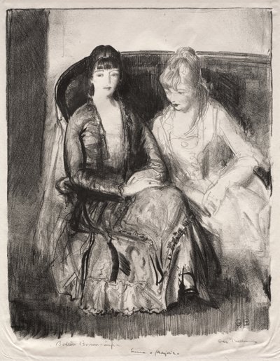 A Emma e a Marjorie num sofá de George Bellows