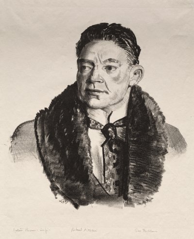 Retrato de Robert Aitken, «First Stone» de George Bellows