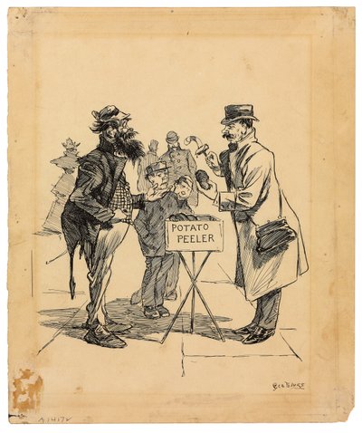 Street Vendor, c.1895 (tinta sobre papel) de George Benjamin Luks