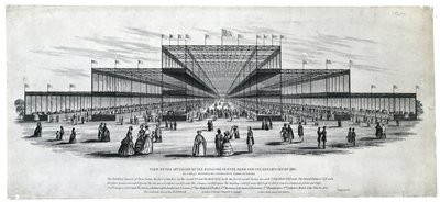 Vista do interior do edifício em Hyde Park para a Exposição de 1851. Como finalmente aprovado pelos Comissários de Sua Majestade de George Berger