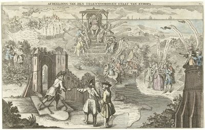 O estado atual da Europa, 1742 Imagem do estado atual da Europa (título no objeto) de George Bickham (II)