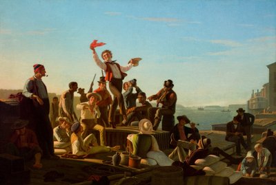 Barqueiros alegres no porto de George Caleb Bingham