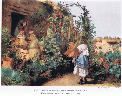 Um jardim da casa de campo em Stapleford, Wiltshire, 1944 de George Carline