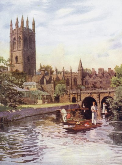 Oxford: Magdalen College e ponte do Cherwell de George Carline