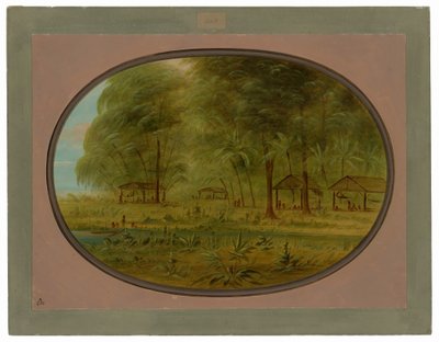 Uma vila caribenha na Guiana Holandesa de George Catlin