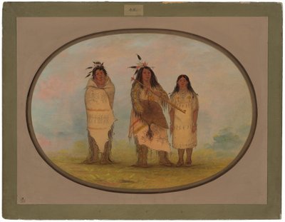 Um chefe Cheyenne, sua esposa e um curandeiro de George Catlin