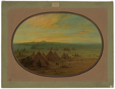 Uma vila de corvos no rio Salmon de George Catlin