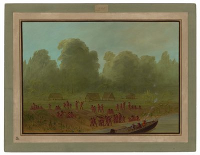 Uma aldeia Mayoruna de George Catlin