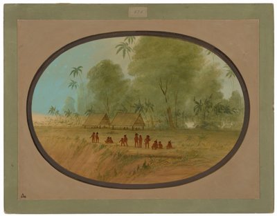 A Sepibo Village de George Catlin