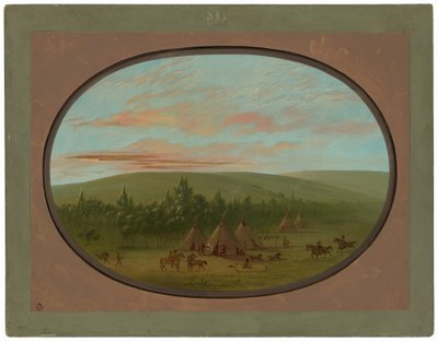 Uma aldeia Sioux de George Catlin