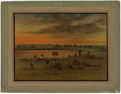 Um partido de guerra Sioux de George Catlin