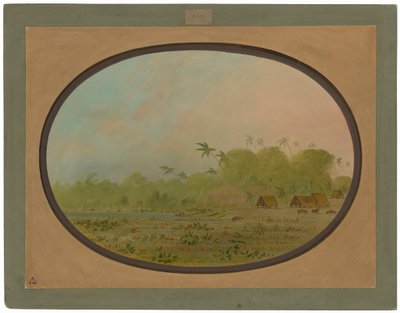 Uma pequena aldeia de índios Remos de George Catlin