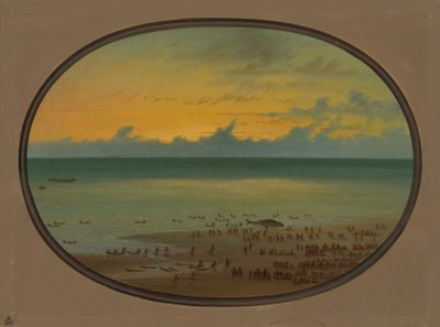 Uma baleia em terra - Klahoquat, 18551869. de George Catlin