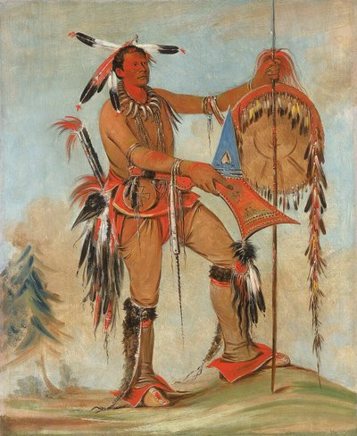 Ah-móu-a, a baleia, um dos principais bravos de Kee-o-kúk de George Catlin