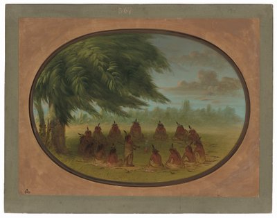 Um Conselho Indiano - Sioux de George Catlin