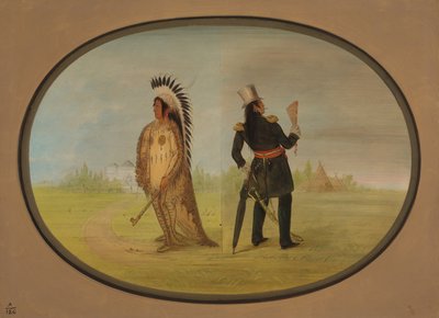 Chefe Assiniboine antes e depois da Civilização, 18611869. de George Catlin