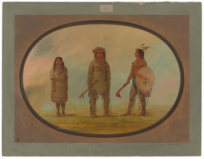 Chefe Athapasca, sua esposa e um guerreiro de George Catlin