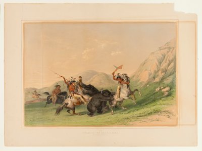 Atacar o urso pardo - nº 19 de George Catlin