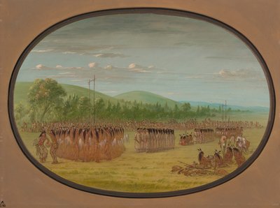 Dança com bola - Choctaw, 18611869. de George Catlin
