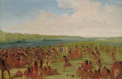 Jogo de bola das Mulheres, Prairie du Chien, 1835-1836. de George Catlin