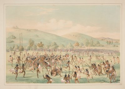 Jogo de Bola, pl. 23 da carteira indígena norte-americana de George Catlin