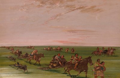 Banda de Sioux Moving Camp de George Catlin