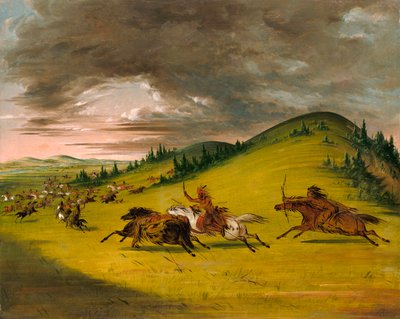 Batalha entre Sioux e Sac e Fox de George Catlin