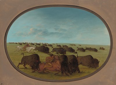 Buffalo Chase, com Acidentes, 18611869. de George Catlin