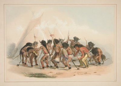 Buffalo Dance, pl. 8 da North American Indian Portfolio de George Catlin