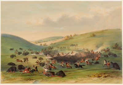Caça ao búfalo, cerco de George Catlin