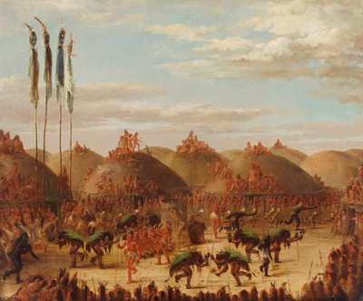 Dança do Touro, Cerimónia de Mandan O-kee-pa de George Catlin