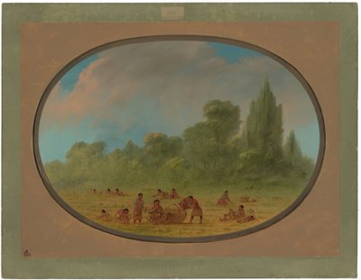 Índios Caddo colhendo morangos silvestres de George Catlin