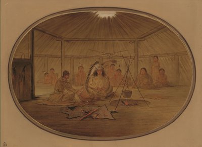 Catlin festejado pelo chefe Mandan, 18611869. de George Catlin