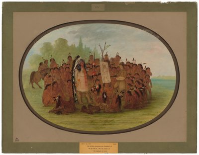 Catlin pintando o retrato de Mah-to-toh-pa - Mandan de George Catlin