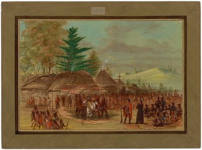 Chefe dos índios Taensa a receber La Salle. 20 de março de George Catlin