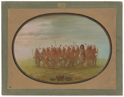 Dançar ao som do Berdache - Saukie de George Catlin