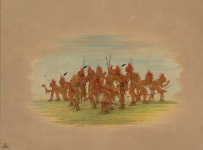 Dança da descoberta - Saukie, 1861. de George Catlin