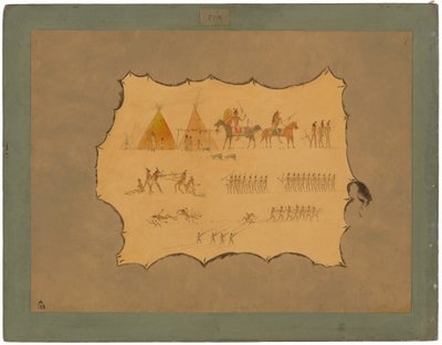 Fac-símile de um Cheyenne Robe de George Catlin