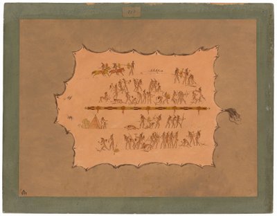 Fac-símile de um manto Sioux de George Catlin