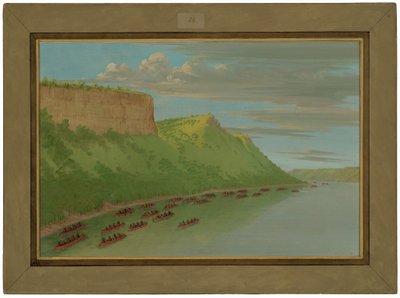 Pai Hennepin e Companheiros Passando o Salto do Amante. abril de 1680 de George Catlin