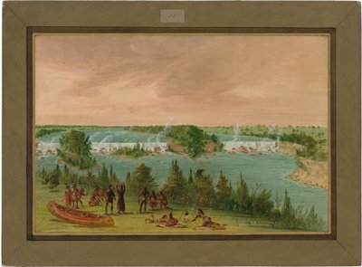 Padre Hennepin e companheiros nas cataratas de Santo António. 1 de maio de 1680 de George Catlin
