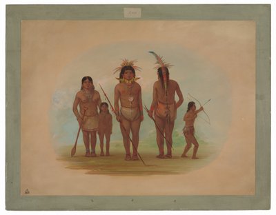 Cinco índios de Iquito de George Catlin