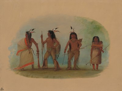 Quatro índios Apachee, 18551869. de George Catlin