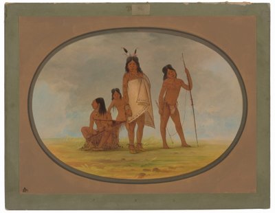 Quatro índios cabeça chata de George Catlin
