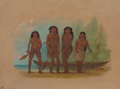Quatro índios fueguinos, 18561869. de George Catlin